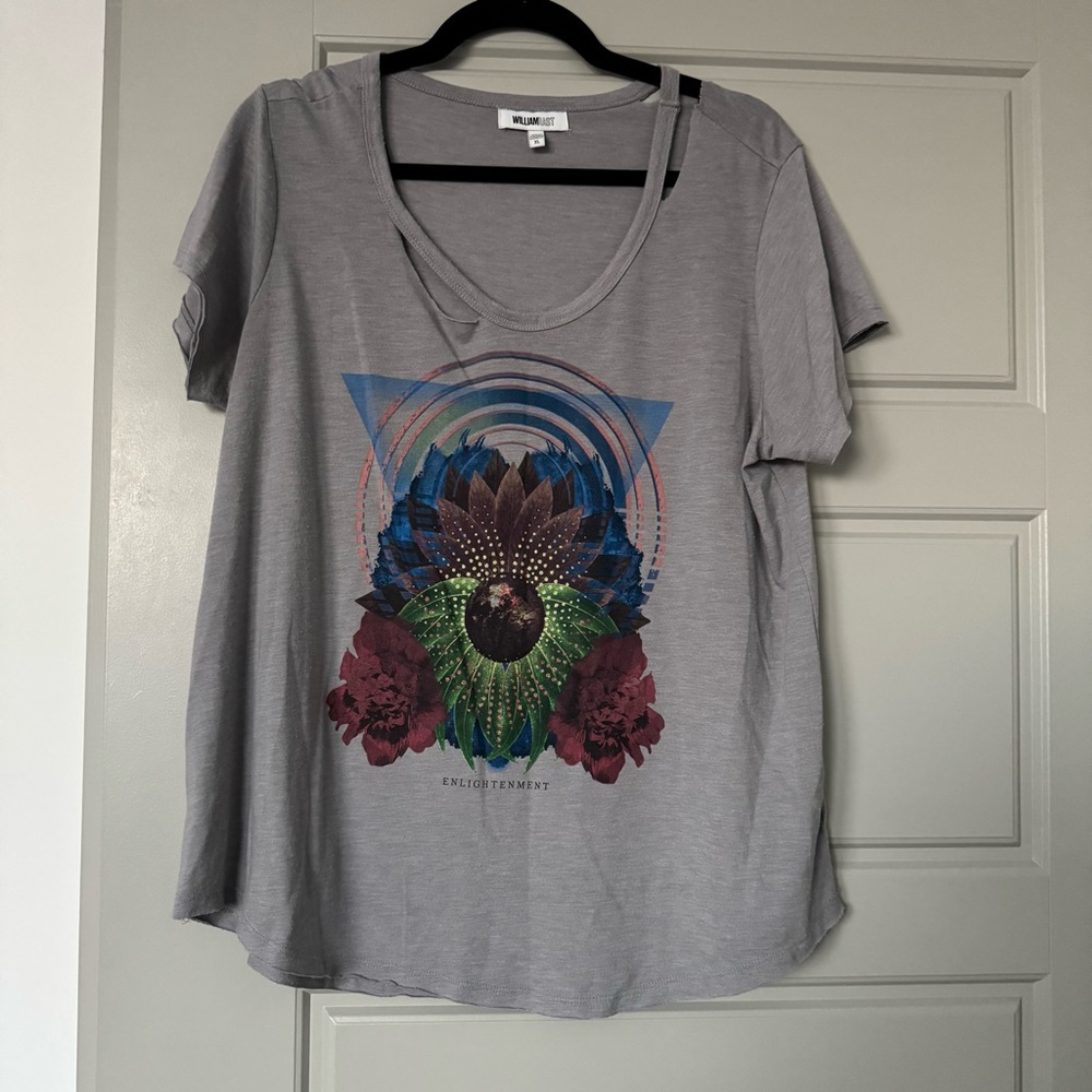 William Rast Gray Graphic Short Sleeve Tee